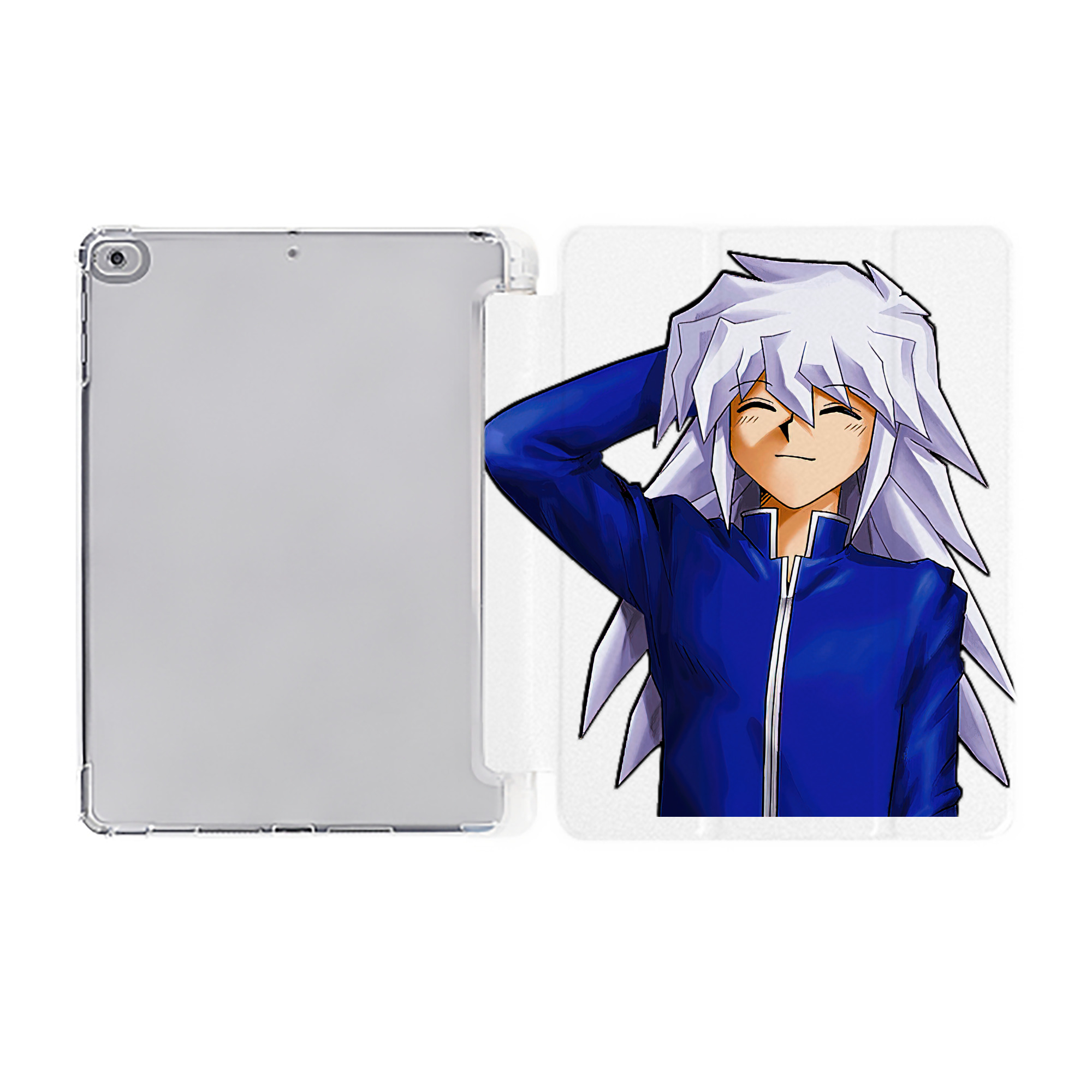（画像用） 遊☆戯☆王 Yu-Gi-Oh! IPad ケース ペン収納付き 三つ折りスタンド PUレザー×シリコン 対応機種9.5/10.5/10.9インチ